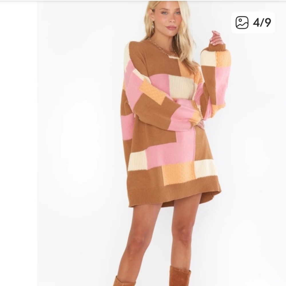 Show Me‎ Your MuMu Enber Tunic Brown and Cream Knit Sweater